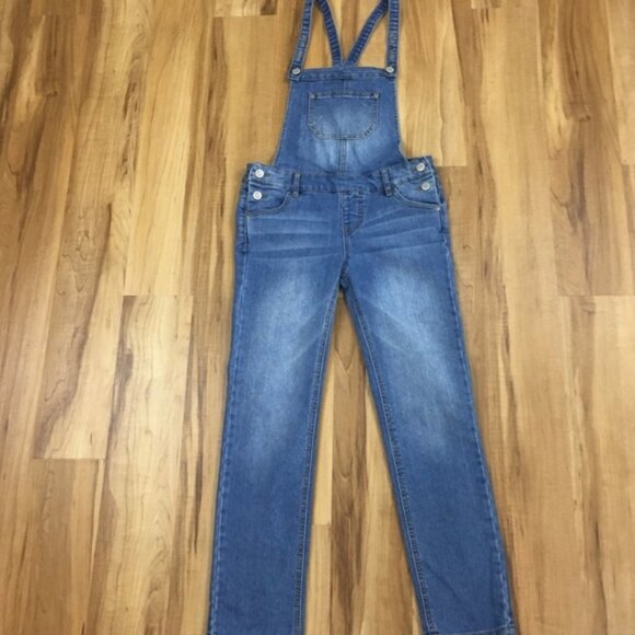 Cat & Jack girls denim overalls with adjustable straps size medium - Picture 2 of 8